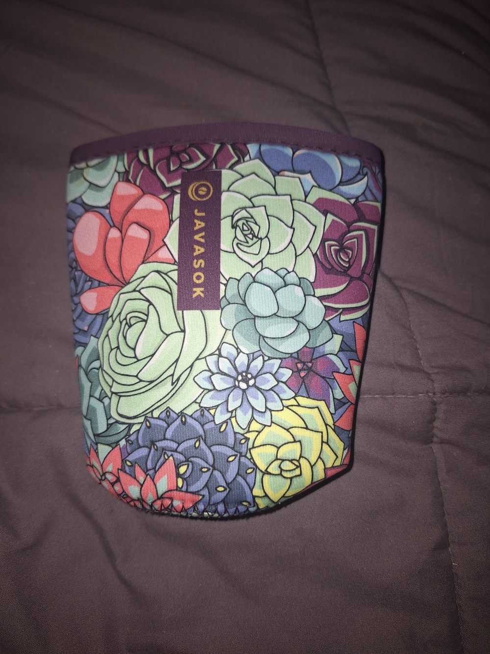 Multicolor Succulent Print Medium Ice Drink Holder